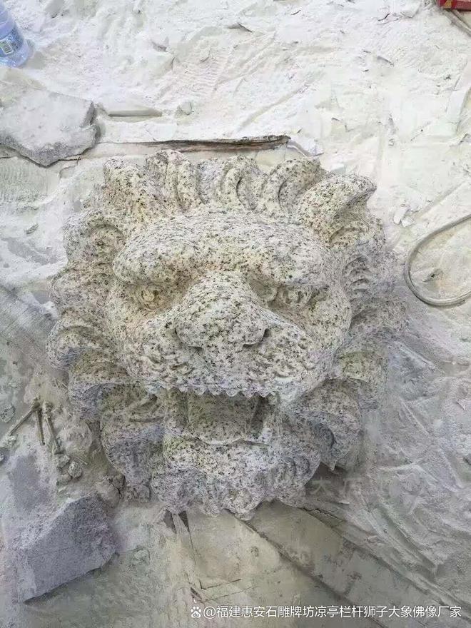 院中的装饰效果石雕港币狮在庭(图3)
